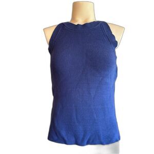 Antonio Melani Blue Sleeveless Knit Top M Medium